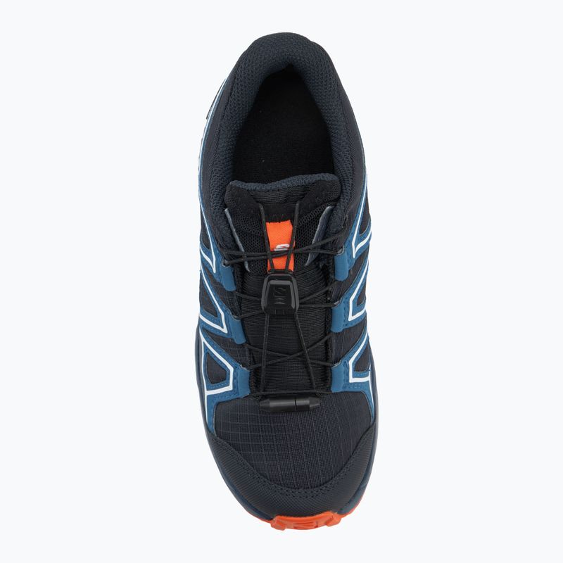 Кросівки для бігу дитячі Salomon Speedcross Waterproof dark navy/dark blue/red orange 5