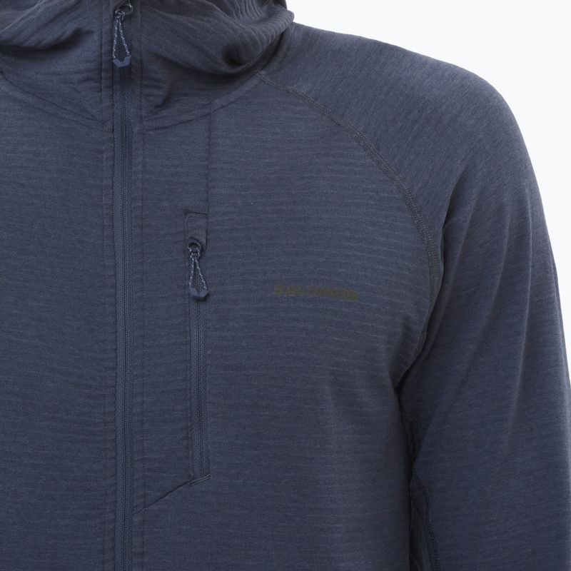 Кофта трекінгова чоловіча Salomon Essential Lightwarm Hoodie blue nights 4