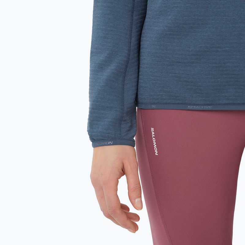 Кофта трекінгова жіноча Salomon Essential Lightwarm Half Zip blue night 4