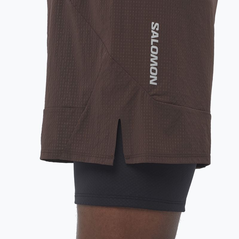 Шорти для бігу чоловічі Salomon Sense 2IN1 coffee bean 4