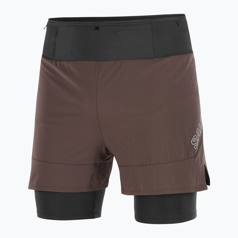 Шорти для бігу чоловічі Salomon Sense 2IN1 coffee bean 6