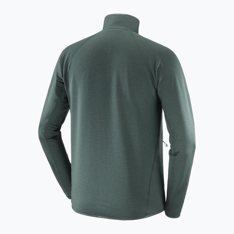Кофта трекінгова чоловіча Salomon Essential Lighwarm Full Zip green gables 4