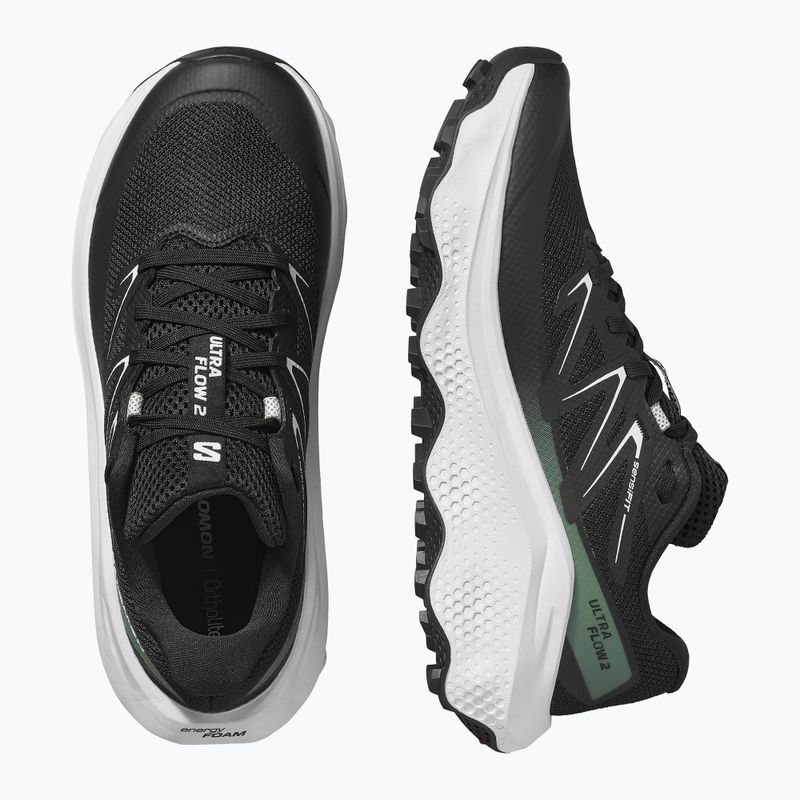 Кросівки для бігу жіночі Salomon Ultra Flow 2 black/white/agave green 13