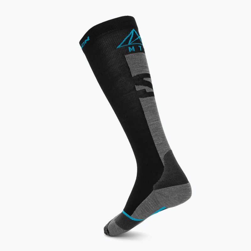Шкарпетки гірськолижні Salomon MTN black/blue danube 2