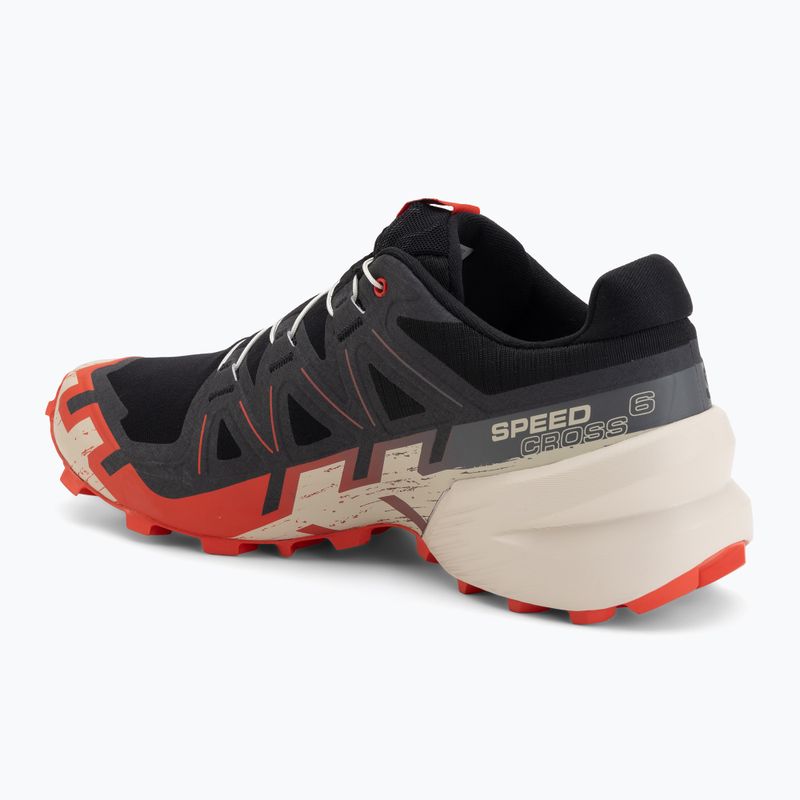 Кросівки для бігу чоловічі Salomon Speedcross 6 black/fiery red/almond milk 3