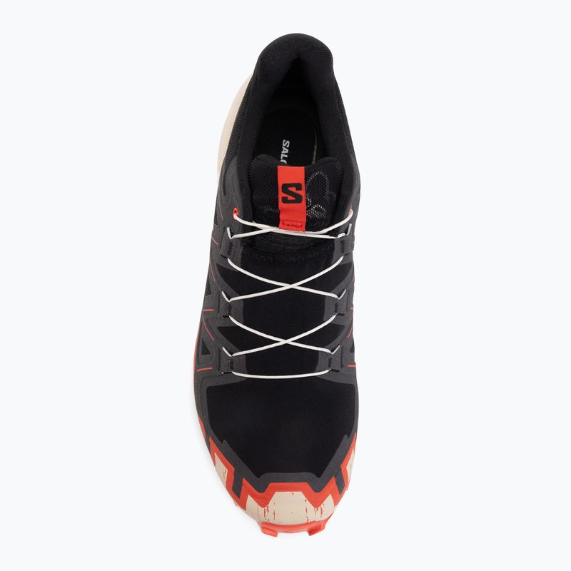 Кросівки для бігу чоловічі Salomon Speedcross 6 black/fiery red/almond milk 5