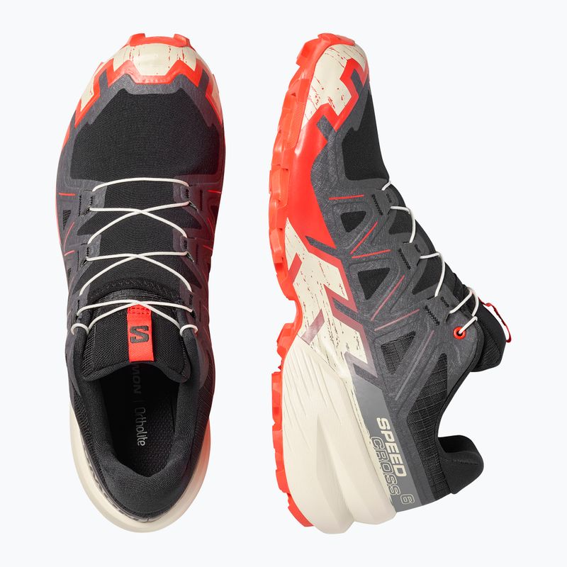 Кросівки для бігу чоловічі Salomon Speedcross 6 black/fiery red/almond milk 8