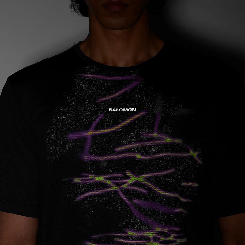 Футболка для бігу чоловіча Salomon Shakeout Core GFX deep black 5