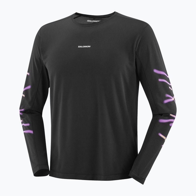 Лонгслів для бігу чоловічий Salomon Shakeout Core deep black 3