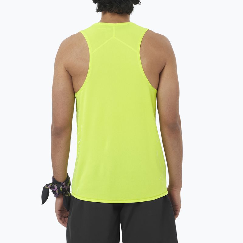 Футболка для бігу чоловіча Salomon Sense Aero Singlet GFX acid lime 2