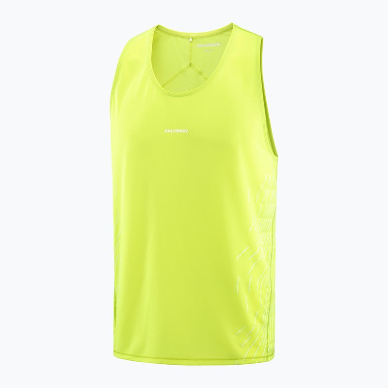 Футболка для бігу чоловіча Salomon Sense Aero Singlet GFX acid lime 4