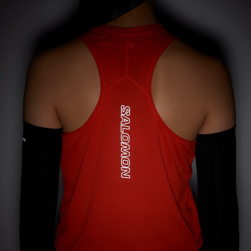 Жіноча бігова футболка Salomon Sense Aero Short Tank fiery red 6