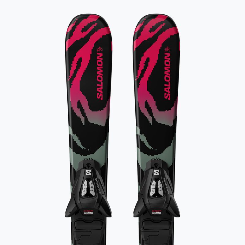 Лижі гірські дитячі + кріплення Salomon QST Jr Black XS + C5 GW black/neon punch 5