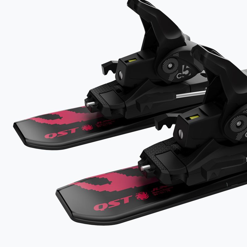 Лижі гірські дитячі + кріплення Salomon QST Jr Black XS + C5 GW black/neon punch 7