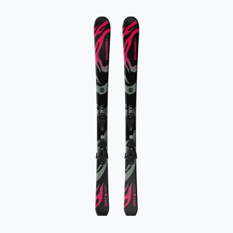 Лижі гірські дитячі + кріплення Salomon QST Jr Black S + C5 GW black/neon punch