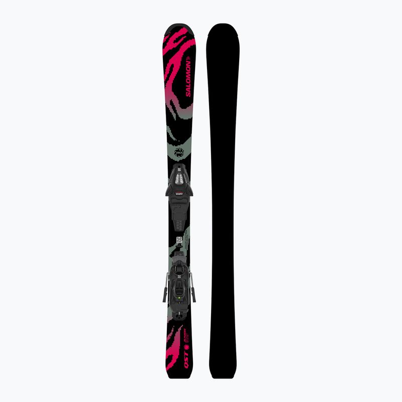 Лижі гірські дитячі + кріплення Salomon QST Jr Black S + C5 GW black/neon punch 3