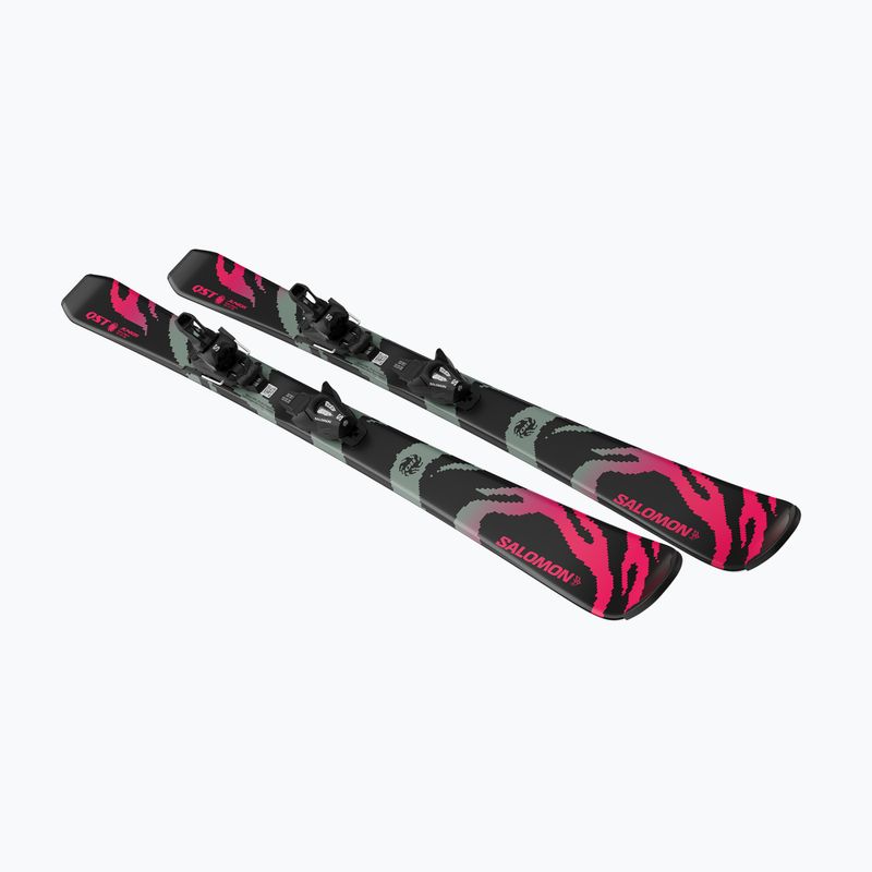 Лижі гірські дитячі + кріплення Salomon QST Jr Black S + C5 GW black/neon punch 4