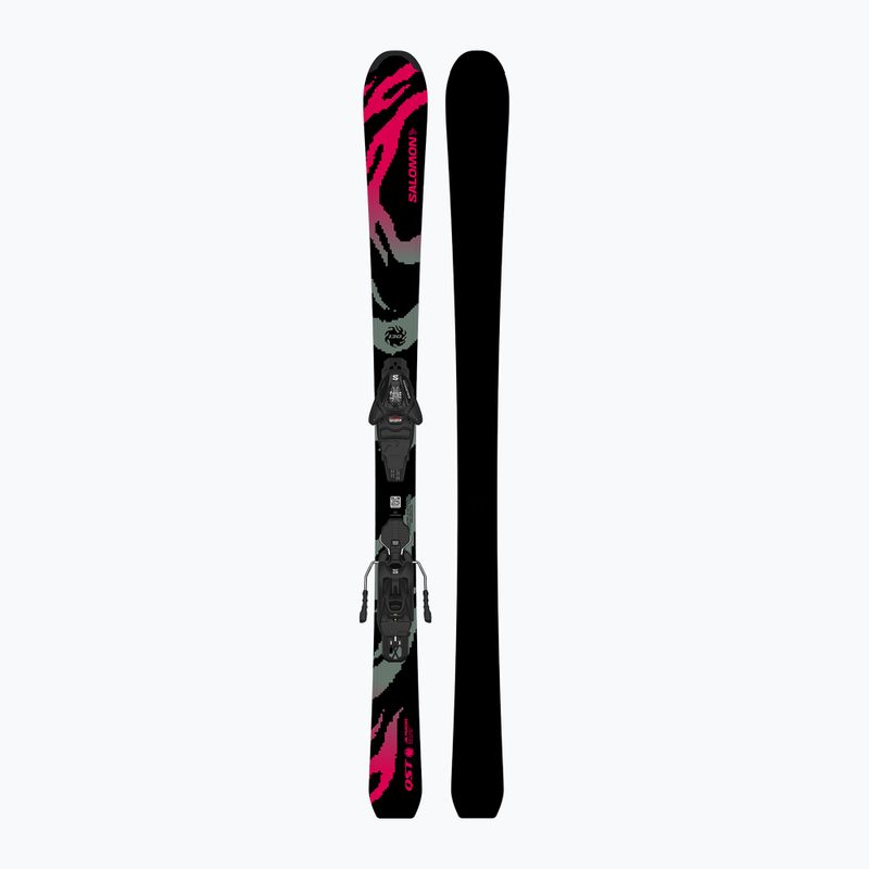 Лижі гірські дитячі + кріплення Salomon QST Jr Black M + L6 GW black/neon punch 3