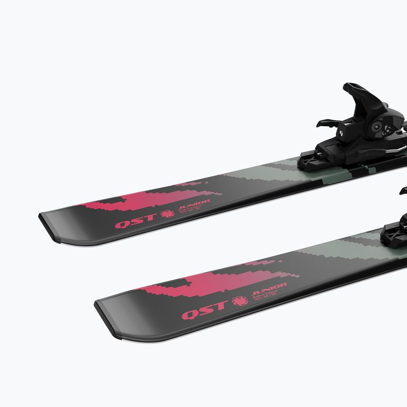 Лижі гірські дитячі + кріплення Salomon QST Jr Black M + L6 GW black/neon punch 7