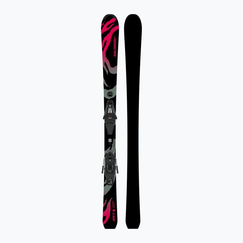 Лижі гірські дитячі + кріплення Salomon QST Jr Black M + C5 GW black/neon punch 3