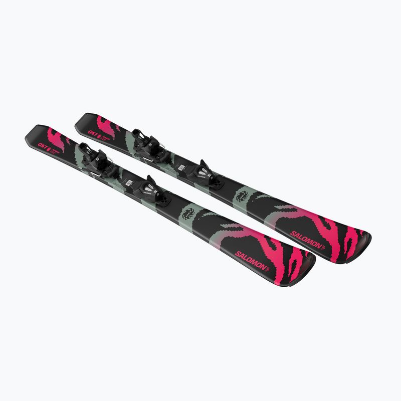 Лижі гірські дитячі + кріплення Salomon QST Jr Black M + C5 GW black/neon punch 4