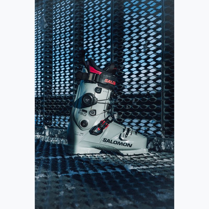 Чоботи лижні чоловічі Salomon S/Pro Alpha C Boa 130 wrought iron/black/raspberry 7