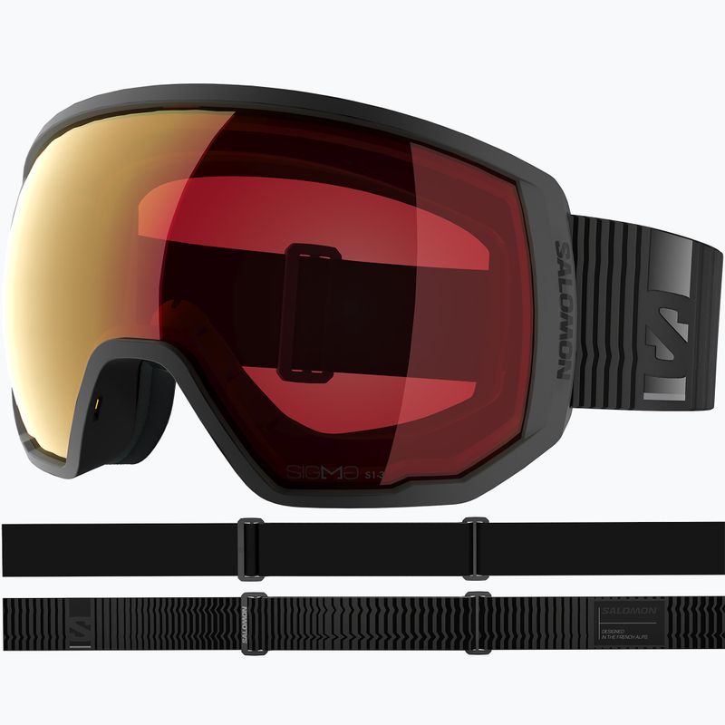 Окуляри лижні Salomon Radium Pro Outline Sigma Photo S1-S3 black/sigma photo poppy red 2