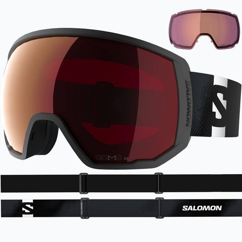 Окуляри лижні Salomon Radium Pro Outline Sigma S3+S1 black/sigma fire red/sigma light blue 2