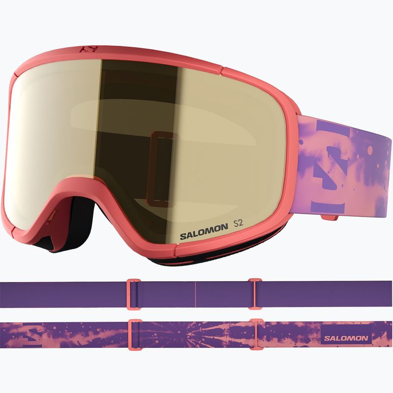 Окуляри лижні дитячі Salomon Lumi Acces Jr S2 sun kissed coral/flash gold 2
