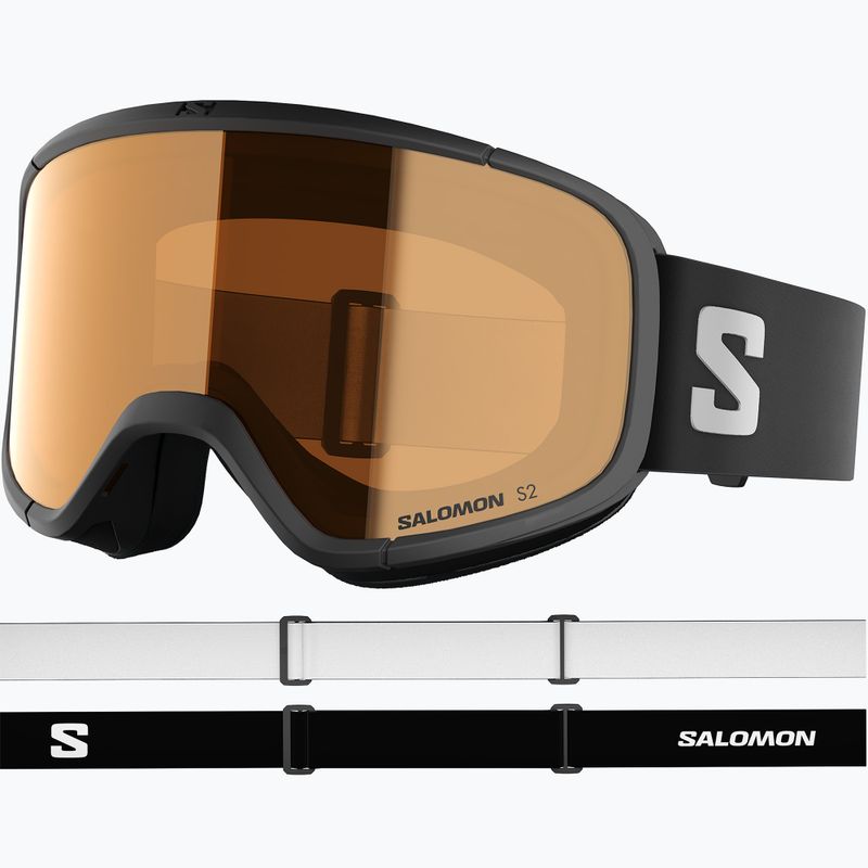 Окуляри лижні дитячі Salomon Rio S2 black/flash tonic orange 2