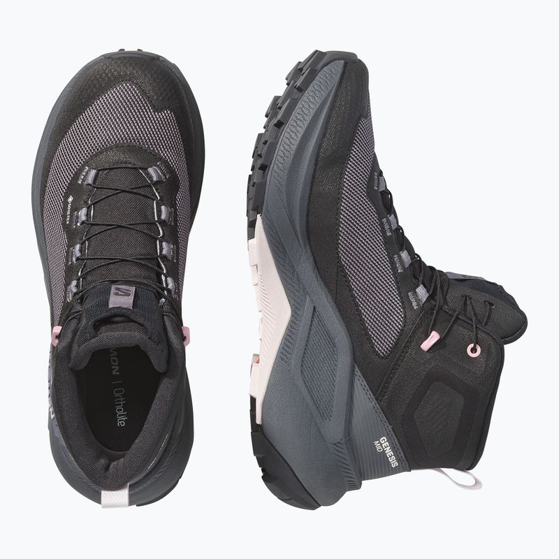 Взуття туристичне жіноче Salomon Genesis Mid GTX black/dawn pink 3