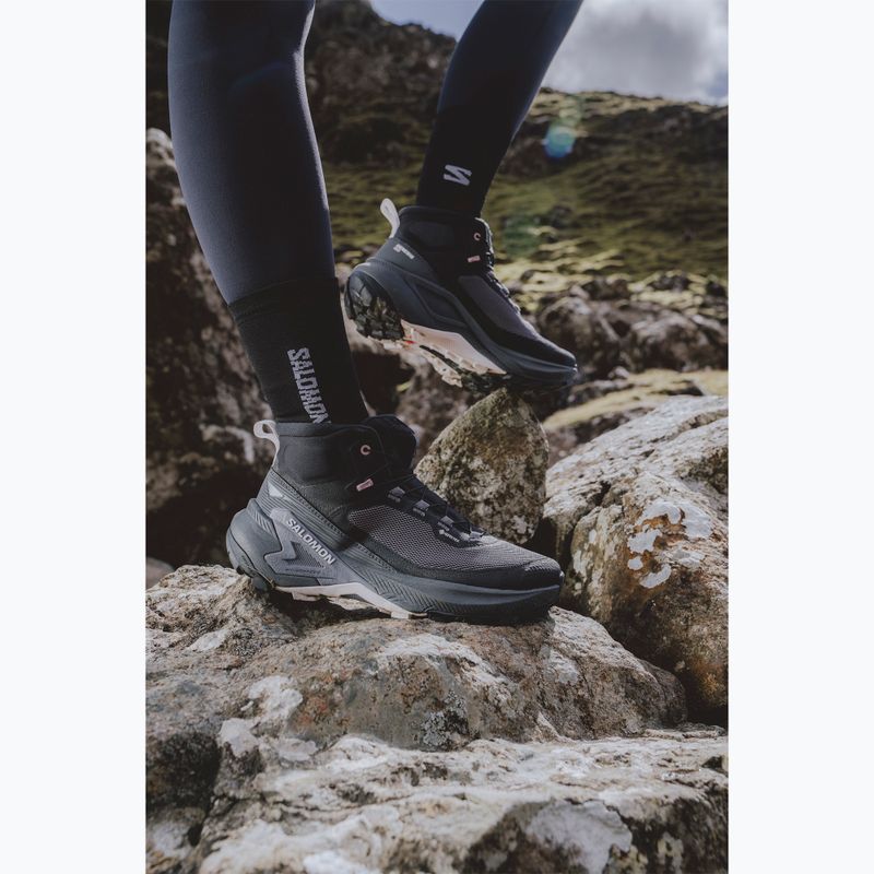 Взуття туристичне жіноче Salomon Genesis Mid GTX black/dawn pink 6