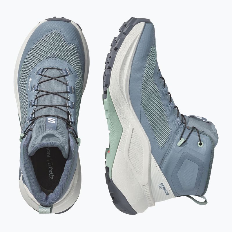 Взуття туристичне жіноче Salomon Genesis Mid GTX grisaille/green milieu 3