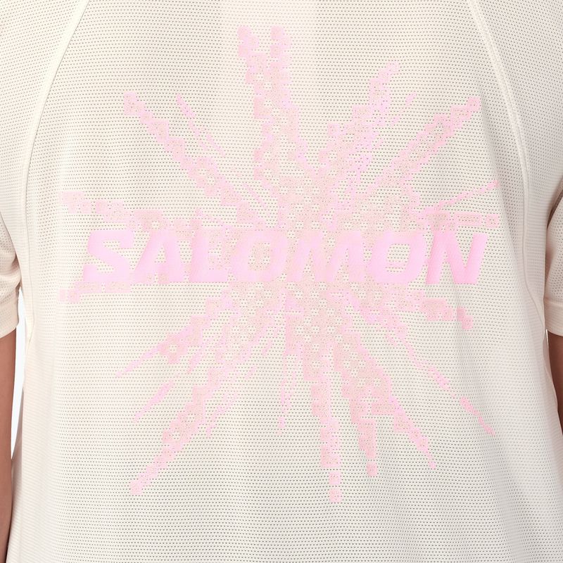 Футболка для бігу жіноча Salomon Shakeout Core GFX SS Tee whisper white/pink frosting 4
