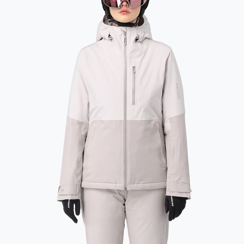 Куртка лижна жіноча Salomon Highland white sand/silver cloud
