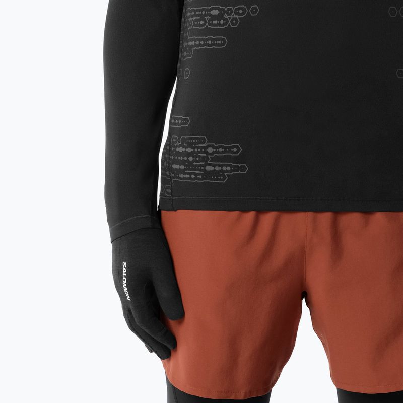 Лонгслів для бігу чоловічий Salomon Sense Aero GFX Tee LS deep black/black beauty 3