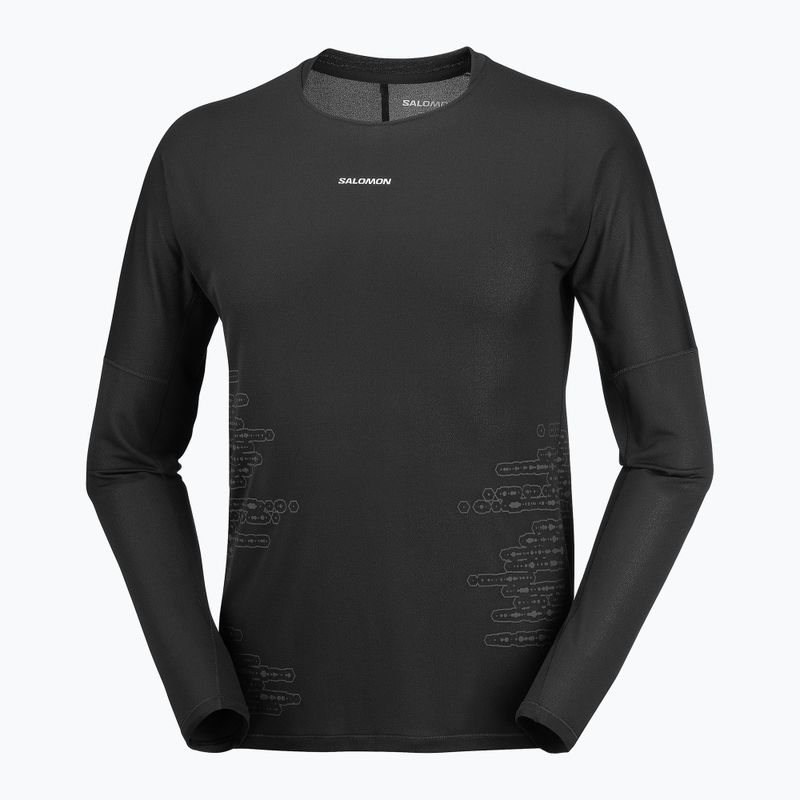 Лонгслів для бігу чоловічий Salomon Sense Aero GFX Tee LS deep black/black beauty 4