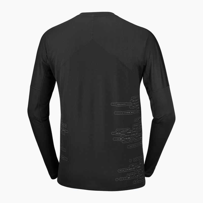 Лонгслів для бігу чоловічий Salomon Sense Aero GFX Tee LS deep black/black beauty 5