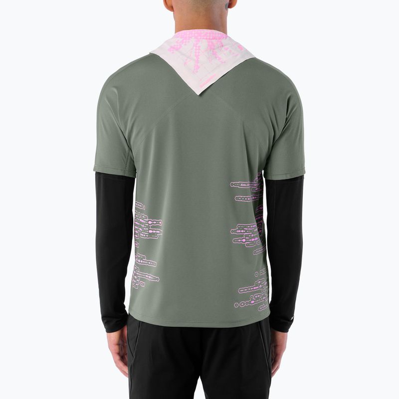 Футболка для бігу чоловіча Salomon Sense Aero GFX Tee SS castor gray/pink frosting 2