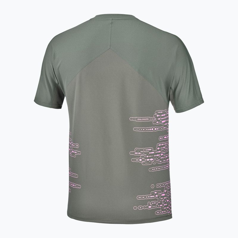 Футболка для бігу чоловіча Salomon Sense Aero GFX Tee SS castor gray/pink frosting 5
