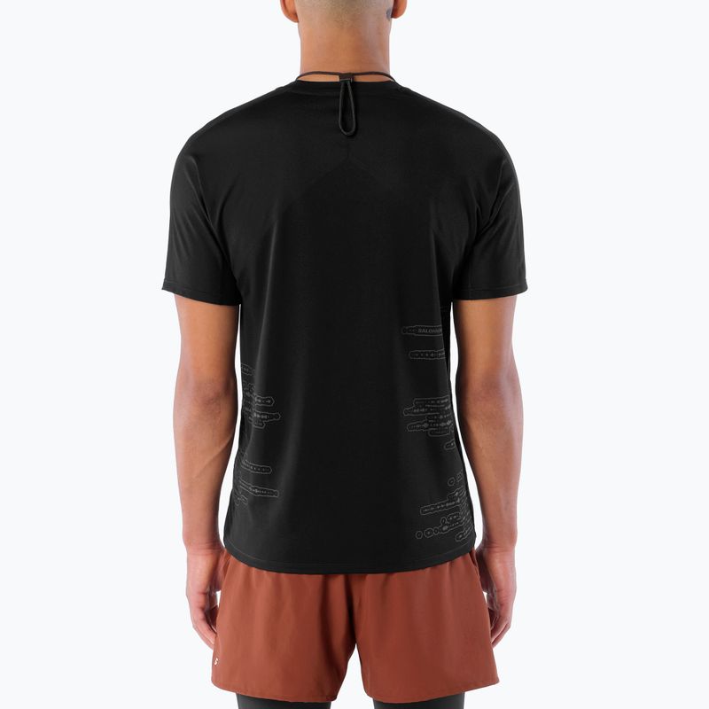 Футболка для бігу чоловіча Salomon Sense Aero GFX Tee SS deep black/black beauty 2