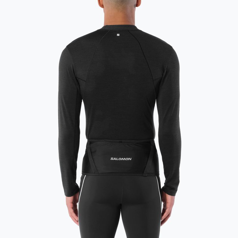 Лонгслів для бігу чоловічий Salomon Sense Merino Tee LS deep black 2