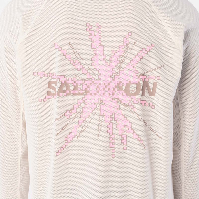 Лонгслів для бігу чоловічий Salomon Shakeout Core Tee GFX LS whisper white/pink frosting 3