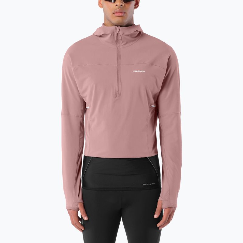 Кофта для бігу чоловіча Salomon Sense Aero Hybrid Half Zip Hooded antler