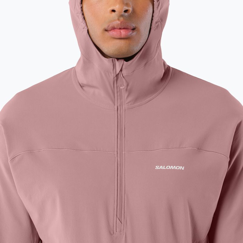 Кофта для бігу чоловіча Salomon Sense Aero Hybrid Half Zip Hooded antler 4