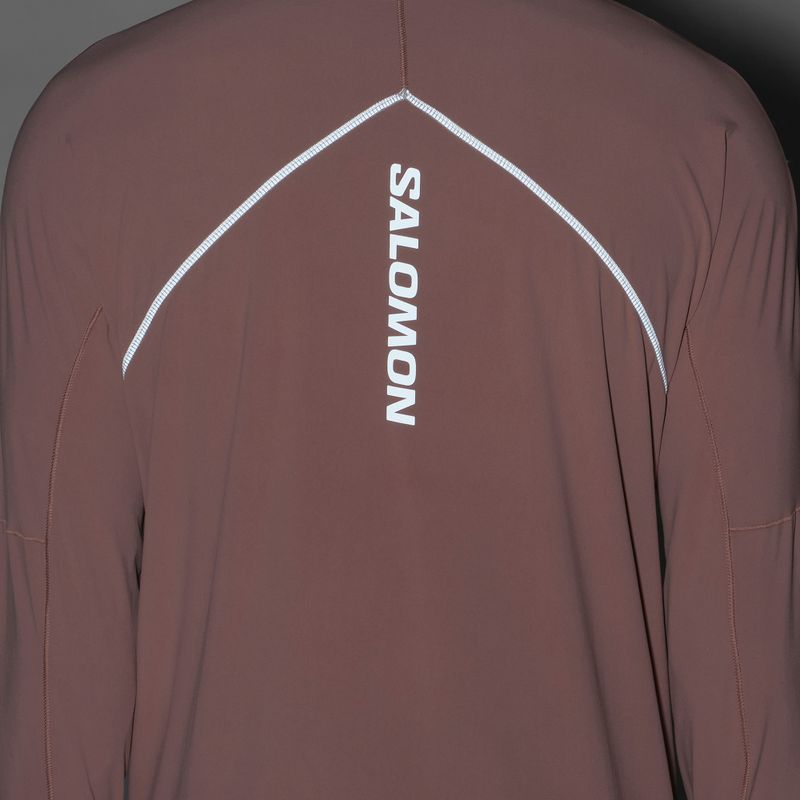 Кофта для бігу чоловіча Salomon Sense Aero Hybrid Half Zip Hooded antler 7