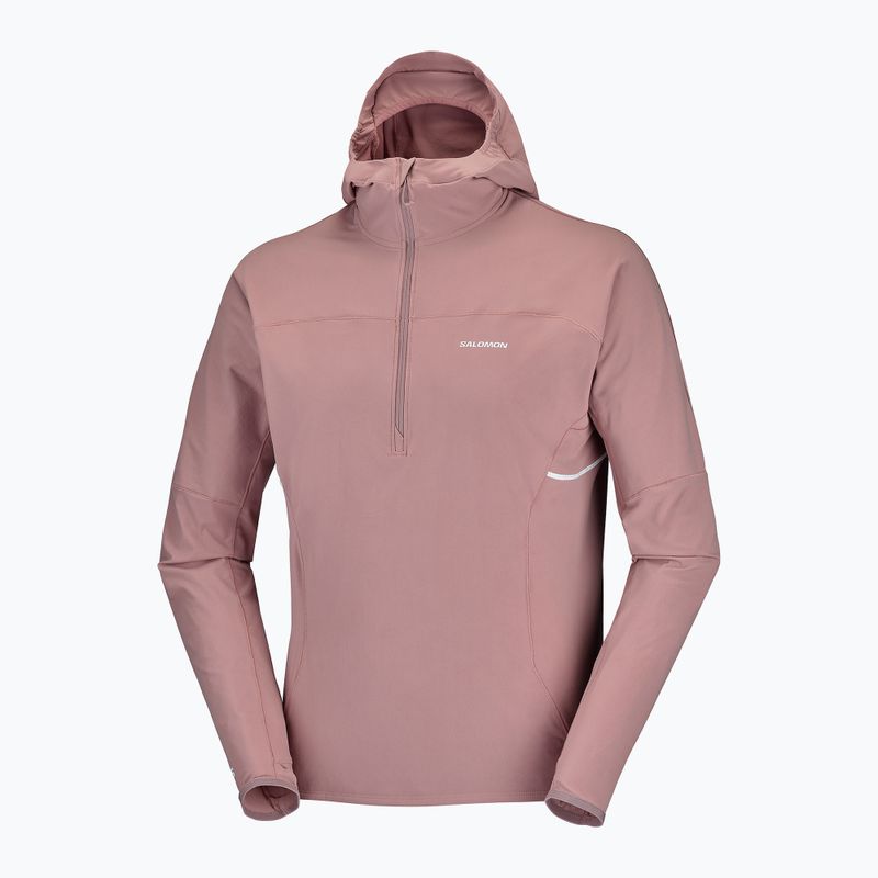 Кофта для бігу чоловіча Salomon Sense Aero Hybrid Half Zip Hooded antler 8