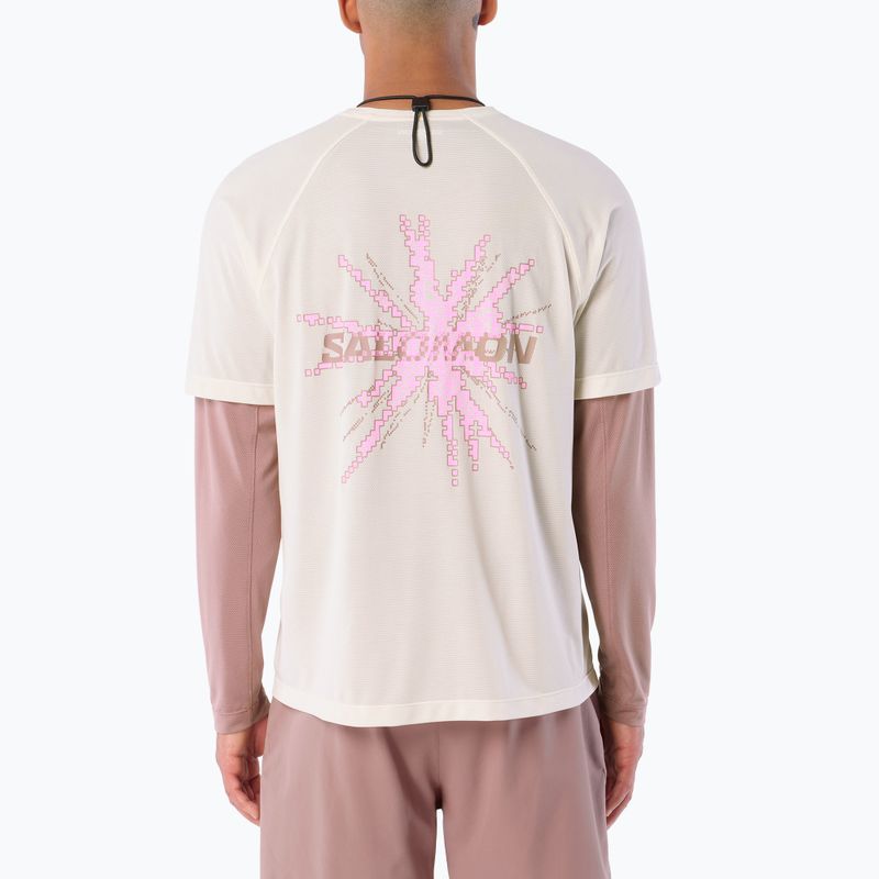 Футболка для бігу чоловіча Salomon Shakeout Core GFX SS Tee whisper white/pink frosting 2