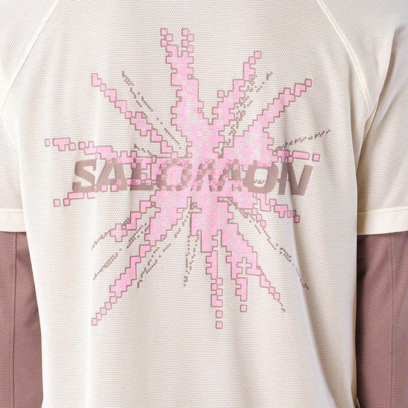 Футболка для бігу чоловіча Salomon Shakeout Core GFX SS Tee whisper white/pink frosting 4