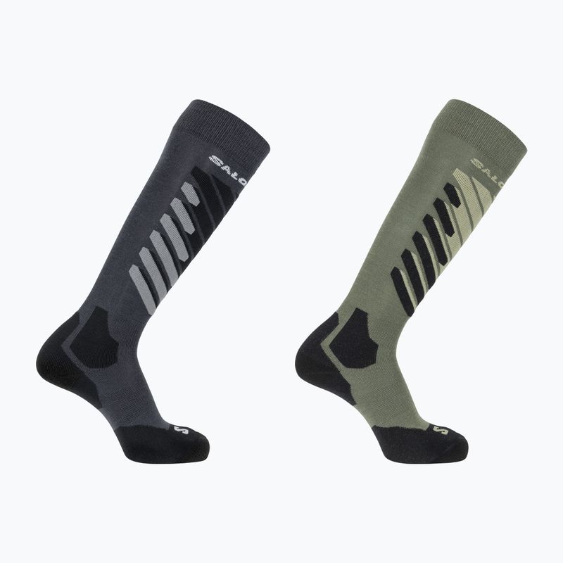 Шкарпетки лижні Salomon S/Access 2-Pack anthracite/deep lichen green